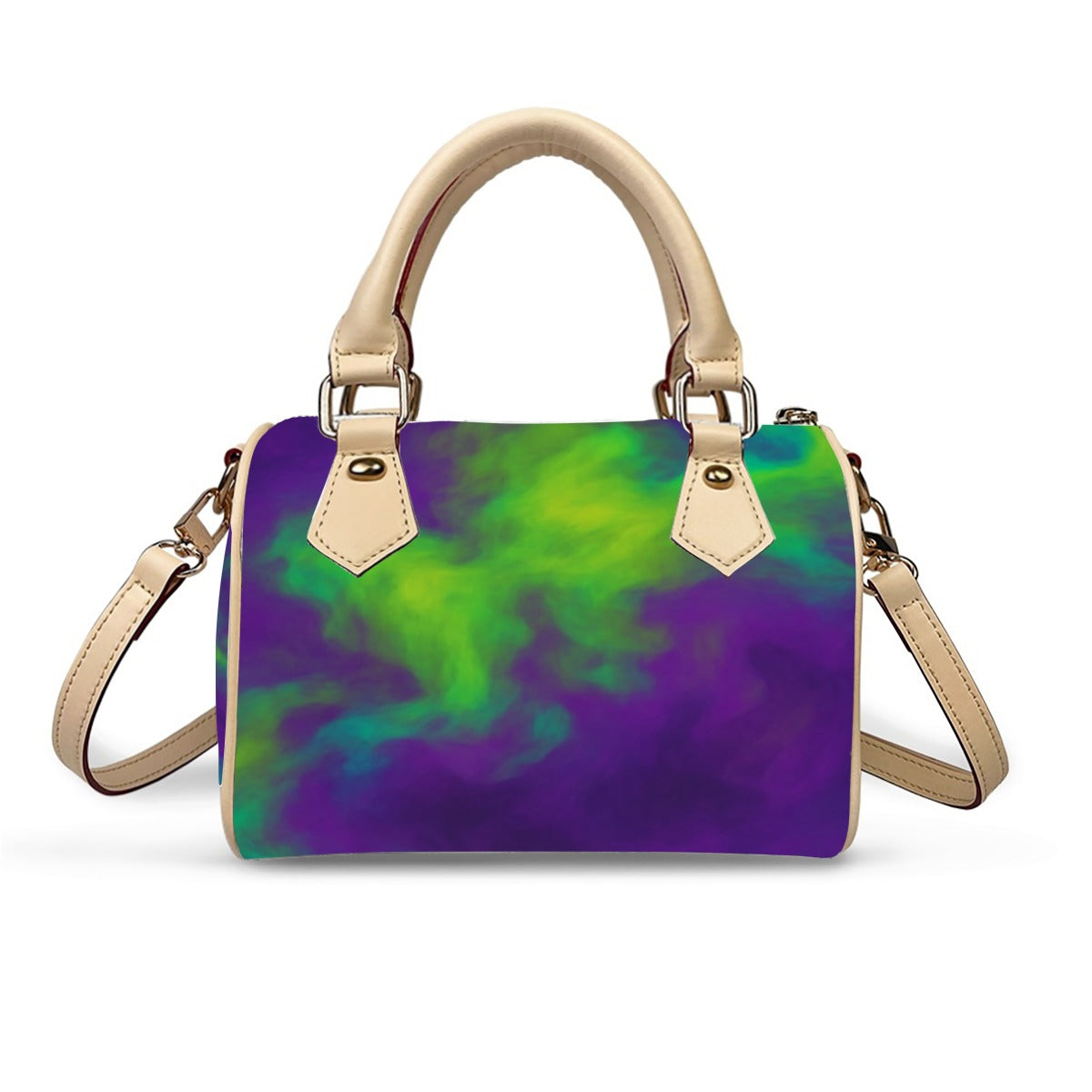 Unisex Classic Barrel-Shaped PU Leather Handbag