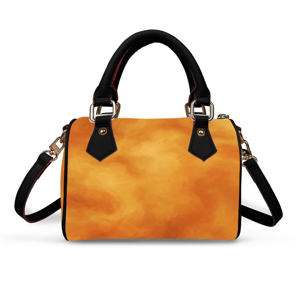 Unisex Classic Barrel-Shaped PU Leather Handbag