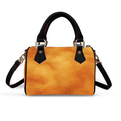 Unisex Classic Barrel-Shaped PU Leather Handbag