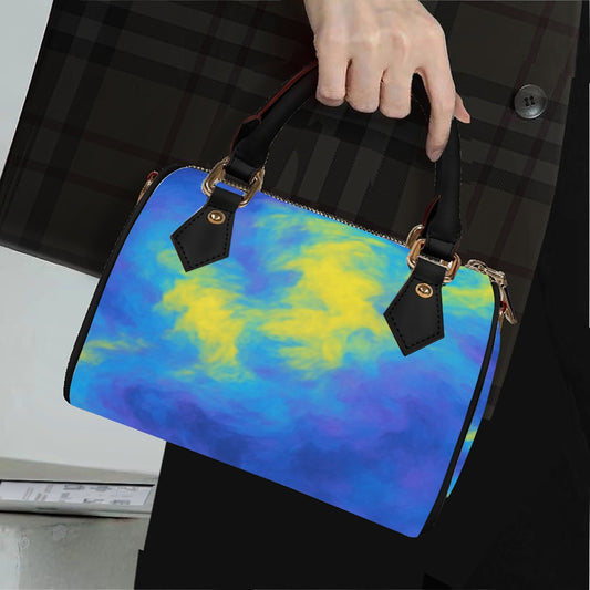 Unisex Classic Barrel-Shaped PU Leather Handbag