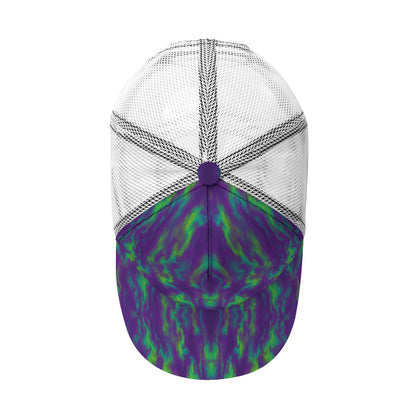 Unisex Black Buckle Peaked Mesh Cap With Box