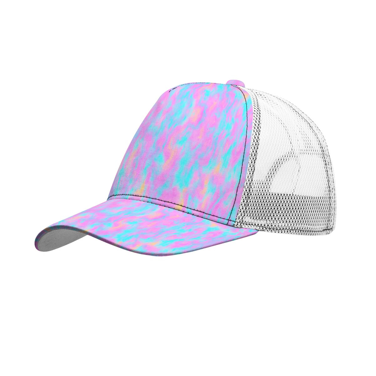 Unisex Black Buckle Peaked Mesh Cap With Box