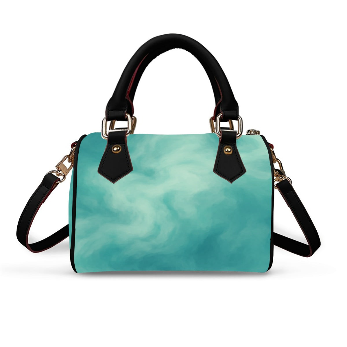 Unisex Classic Barrel-Shaped PU Leather Handbag