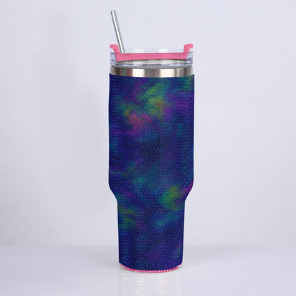 Unisex 40oz Diamond Cup With Stainless Steel Straw