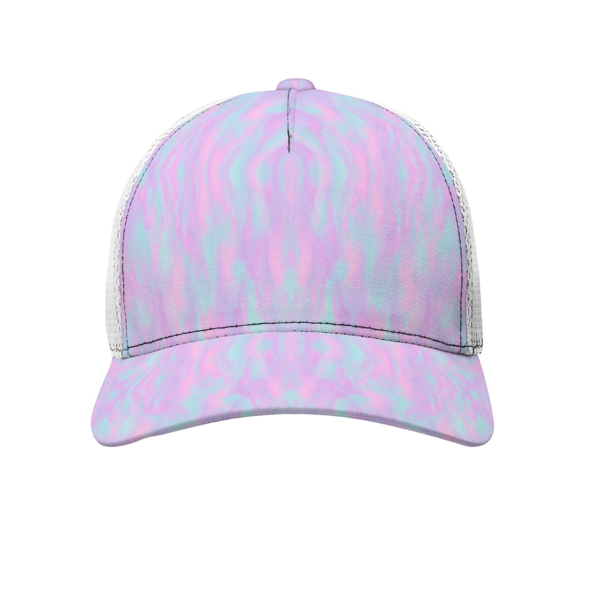 Unisex Black Buckle Peaked Mesh Cap With Box