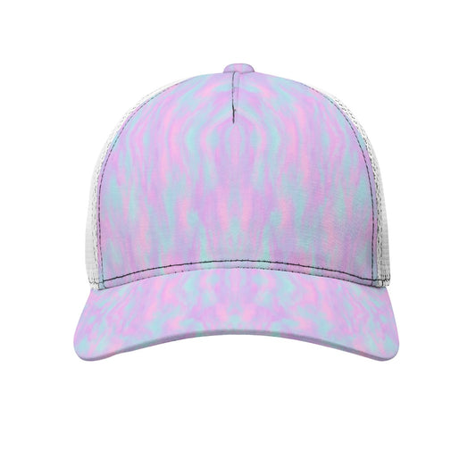 Unisex Black Buckle Peaked Mesh Cap With Box