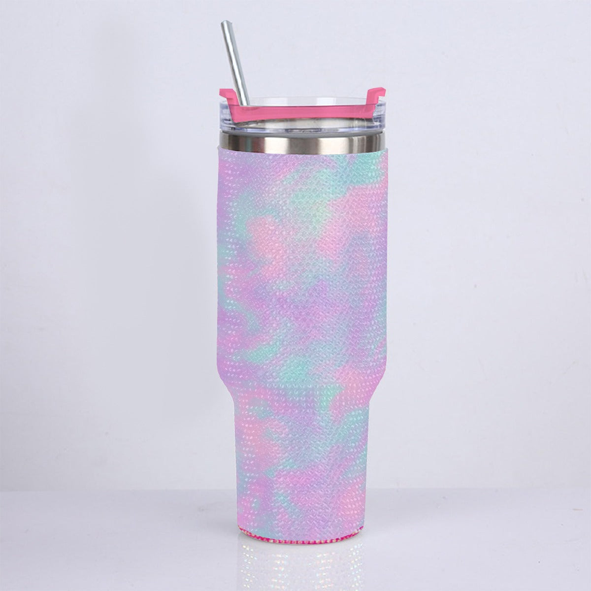 Unisex 40oz Diamond Cup With Stainless Steel Straw