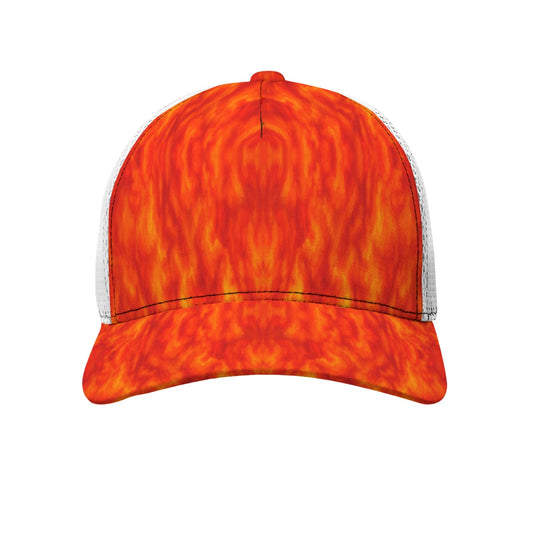 Unisex Black Buckle Peaked Mesh Cap With Box