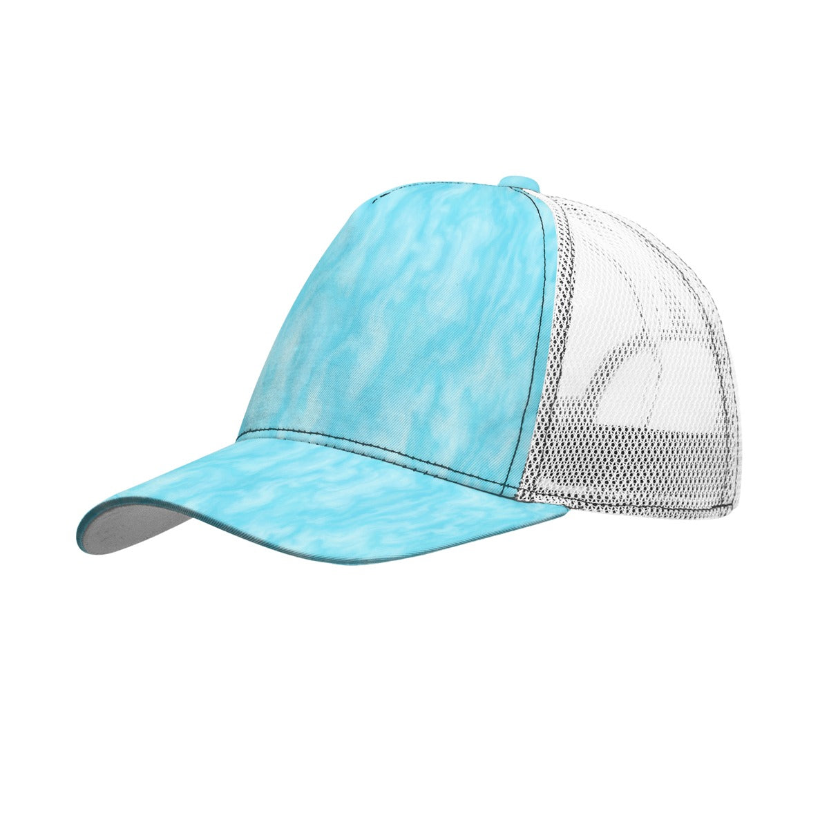 Unisex Black Buckle Peaked Mesh Cap With Box