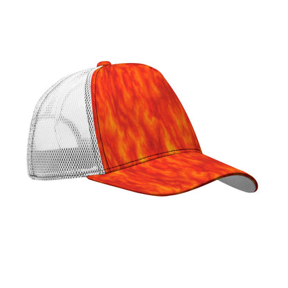 Unisex Black Buckle Peaked Mesh Cap With Box