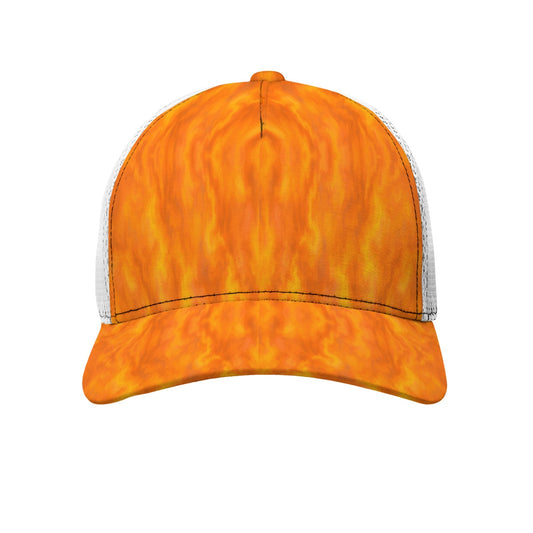 Unisex Black Buckle Peaked Mesh Cap With Box