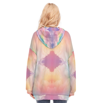 Women's Long Hoodie With Zipper Closure