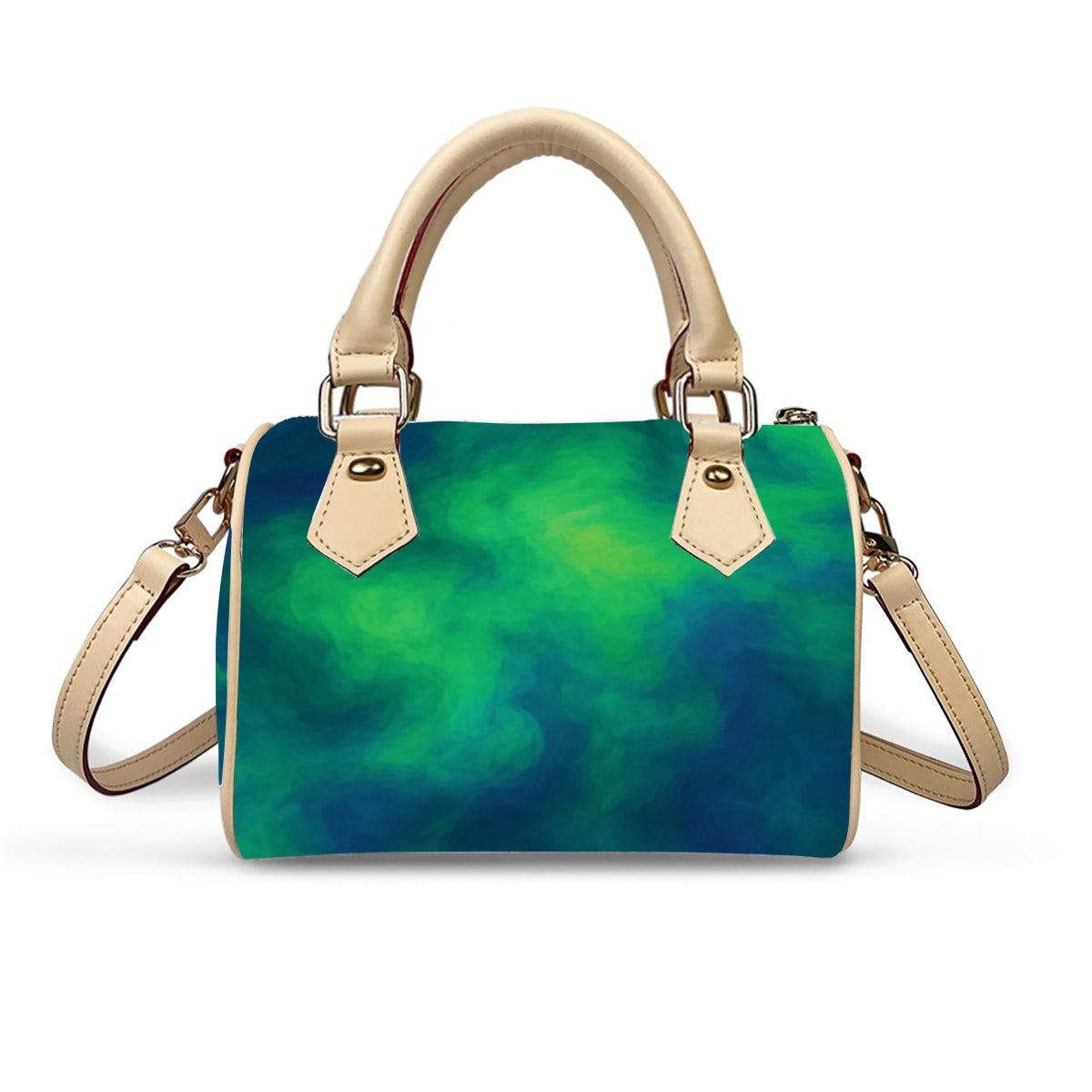 Unisex Classic Barrel-Shaped PU Leather Handbag