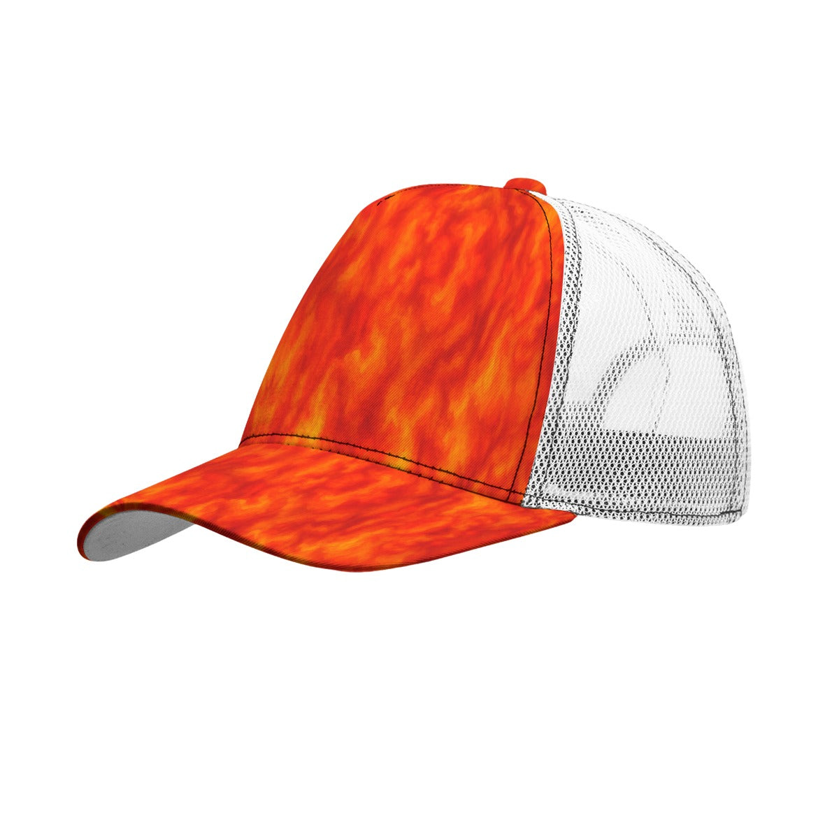 Unisex Black Buckle Peaked Mesh Cap With Box