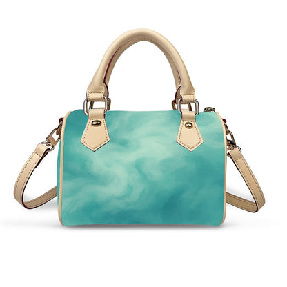 Unisex Classic Barrel-Shaped PU Leather Handbag