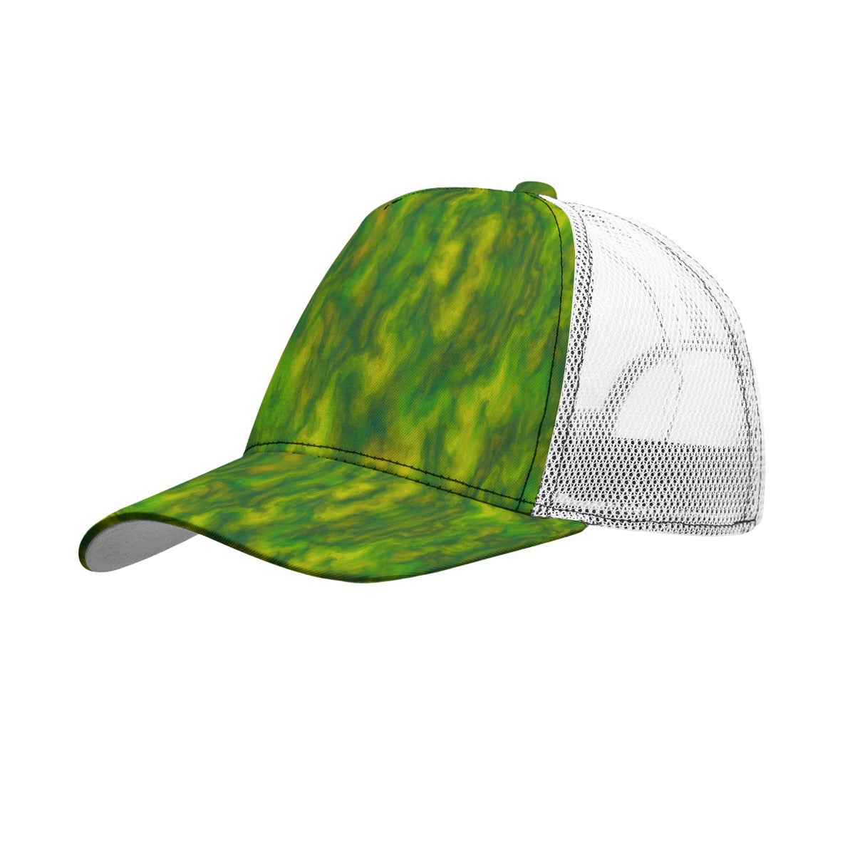 Unisex Black Buckle Peaked Mesh Cap With Box