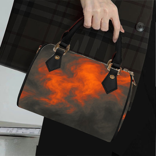 Unisex Classic Barrel-Shaped PU Leather Handbag