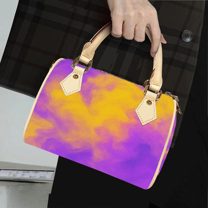 Unisex Classic Barrel-Shaped PU Leather Handbag