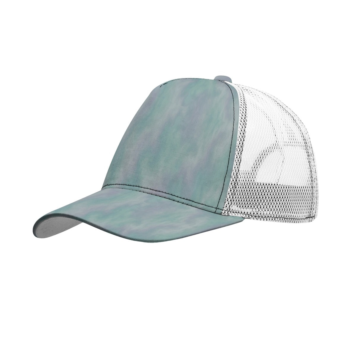 Unisex Black Buckle Peaked Mesh Cap With Box