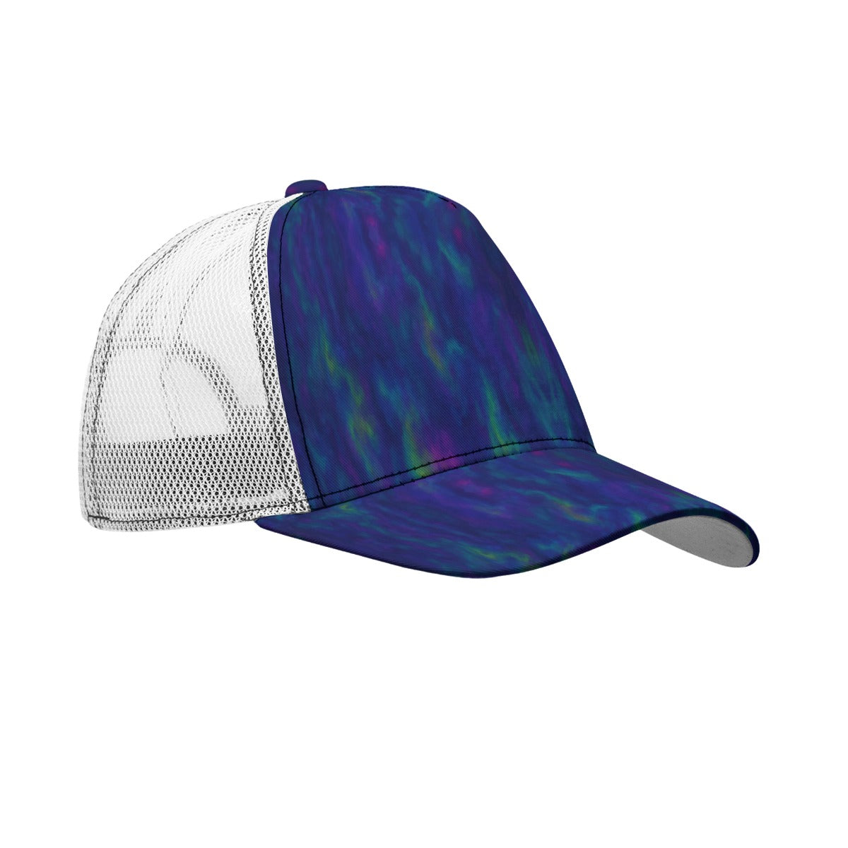 Unisex Black Buckle Peaked Mesh Cap With Box