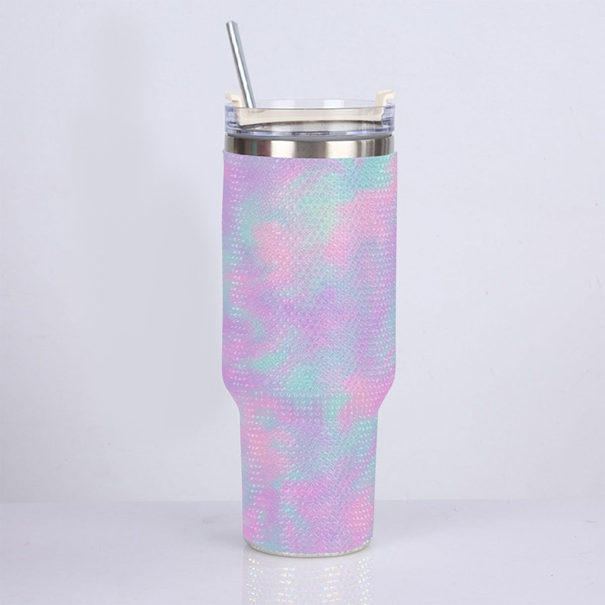 Unisex 40oz Diamond Cup With Stainless Steel Straw