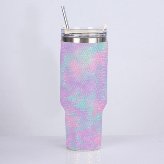 Unisex 40oz Diamond Cup With Stainless Steel Straw