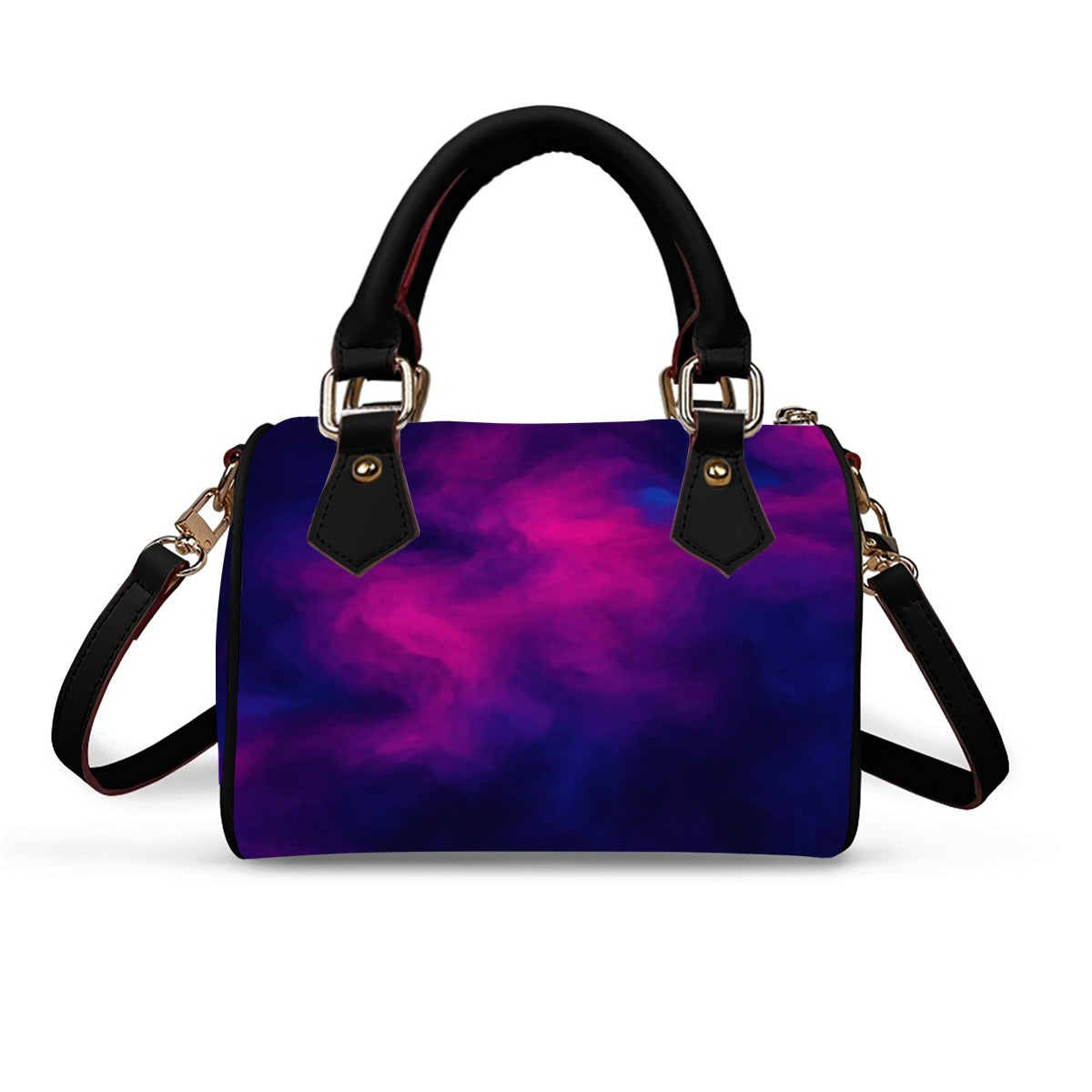 Unisex Classic Barrel-Shaped PU Leather Handbag