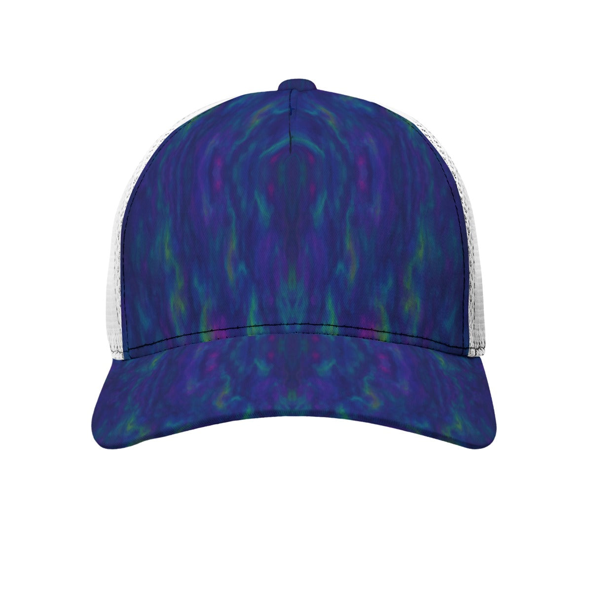 Unisex Black Buckle Peaked Mesh Cap With Box