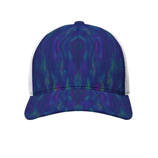 Unisex Black Buckle Peaked Mesh Cap With Box