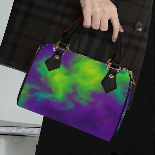 Unisex Classic Barrel-Shaped PU Leather Handbag