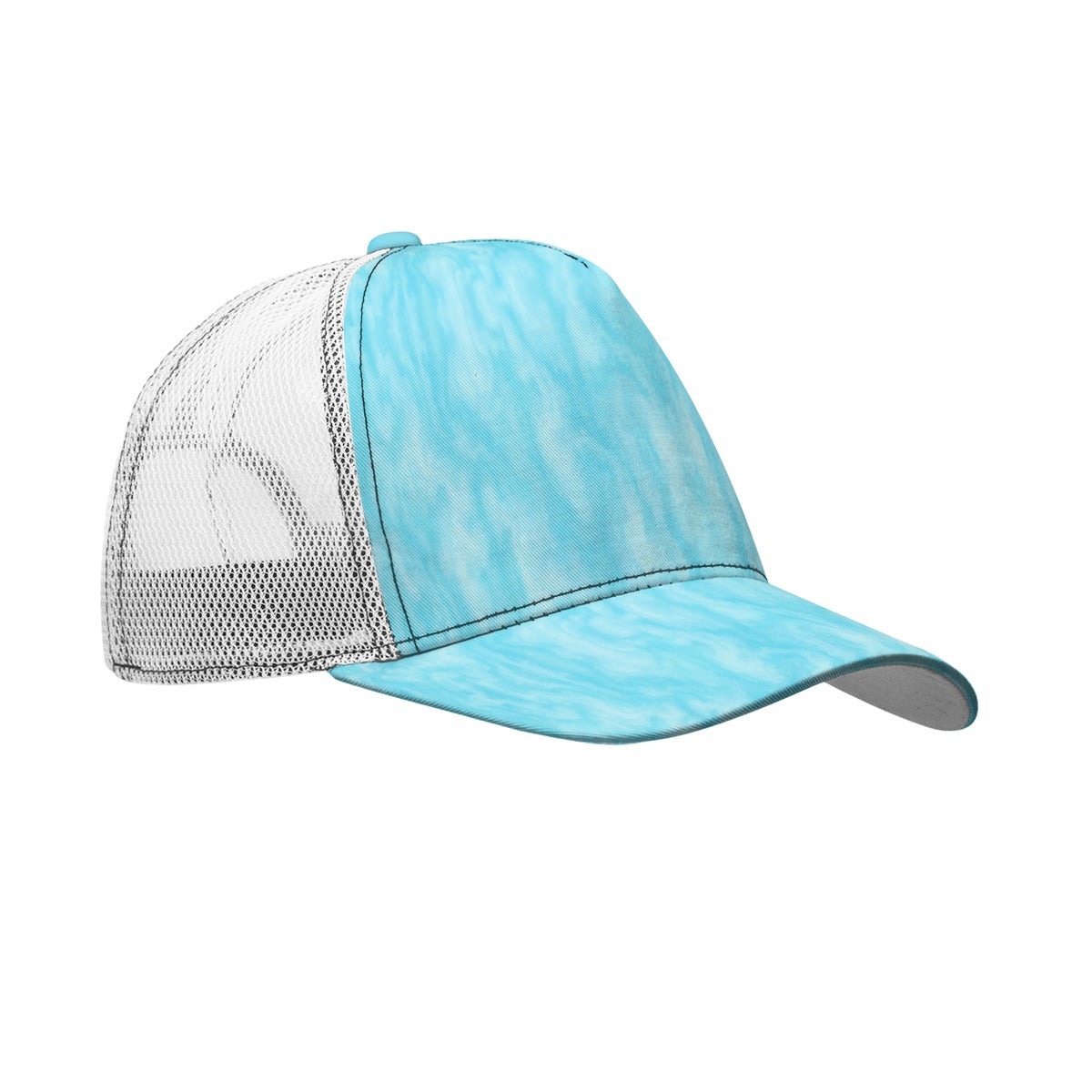 Unisex Black Buckle Peaked Mesh Cap With Box