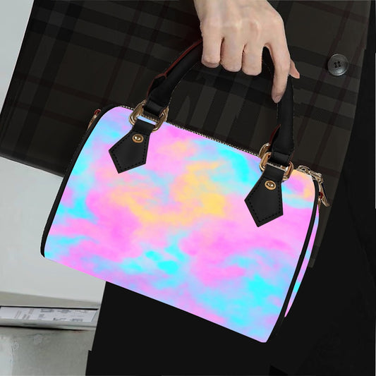 Unisex Classic Barrel-Shaped PU Leather Handbag