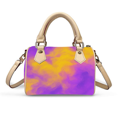 Unisex Classic Barrel-Shaped PU Leather Handbag