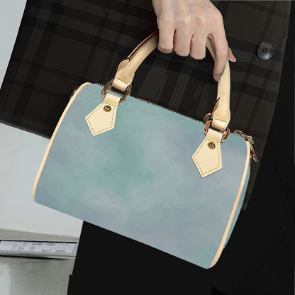 Unisex Classic Barrel-Shaped PU Leather Handbag