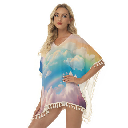 Women's Square Fringed Shawl