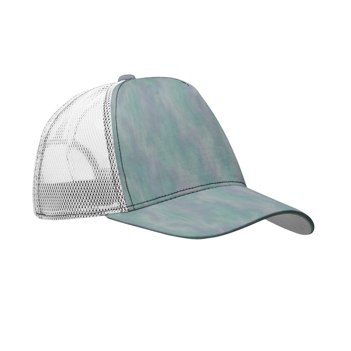 Unisex Black Buckle Peaked Mesh Cap With Box