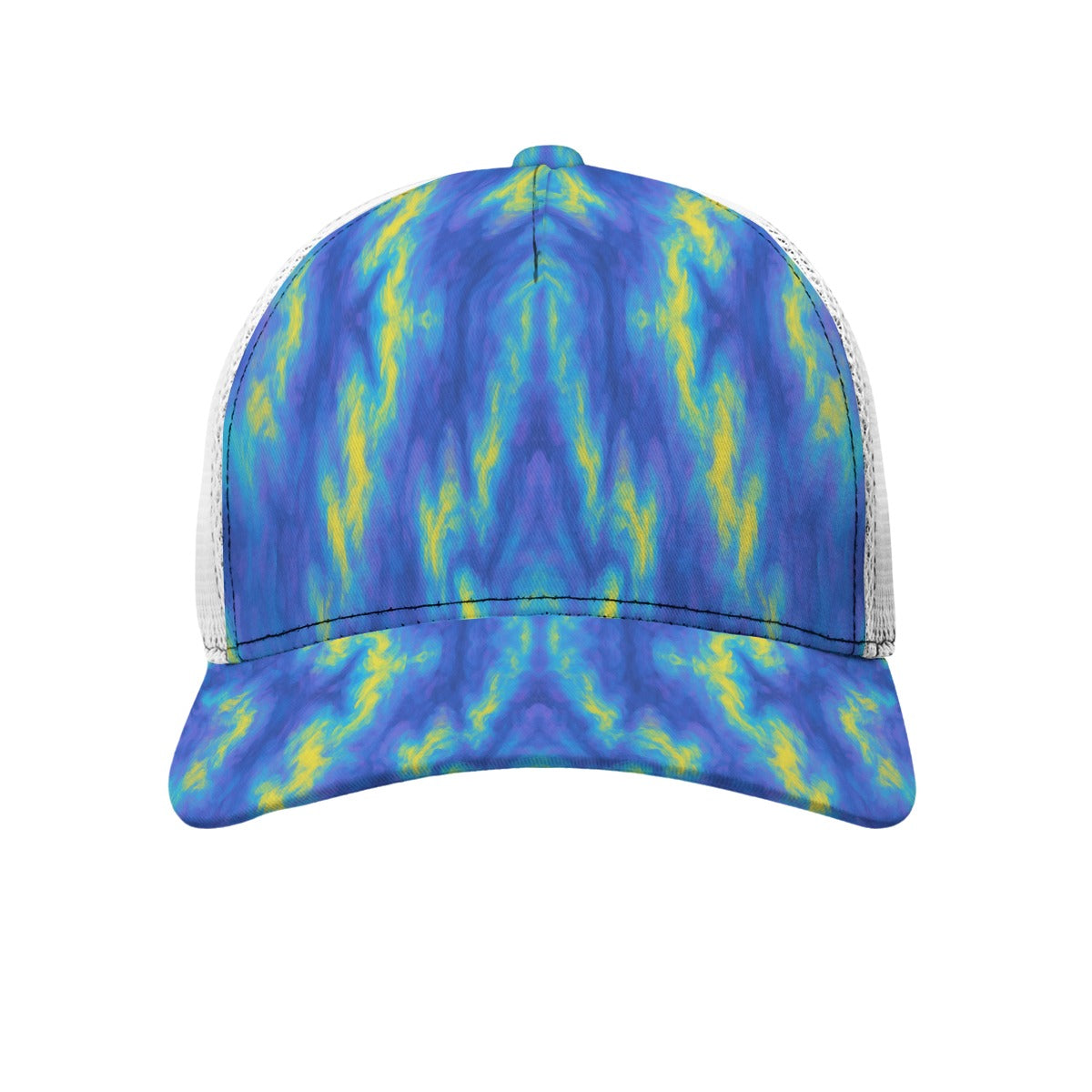 Unisex Black Buckle Peaked Mesh Cap With Box