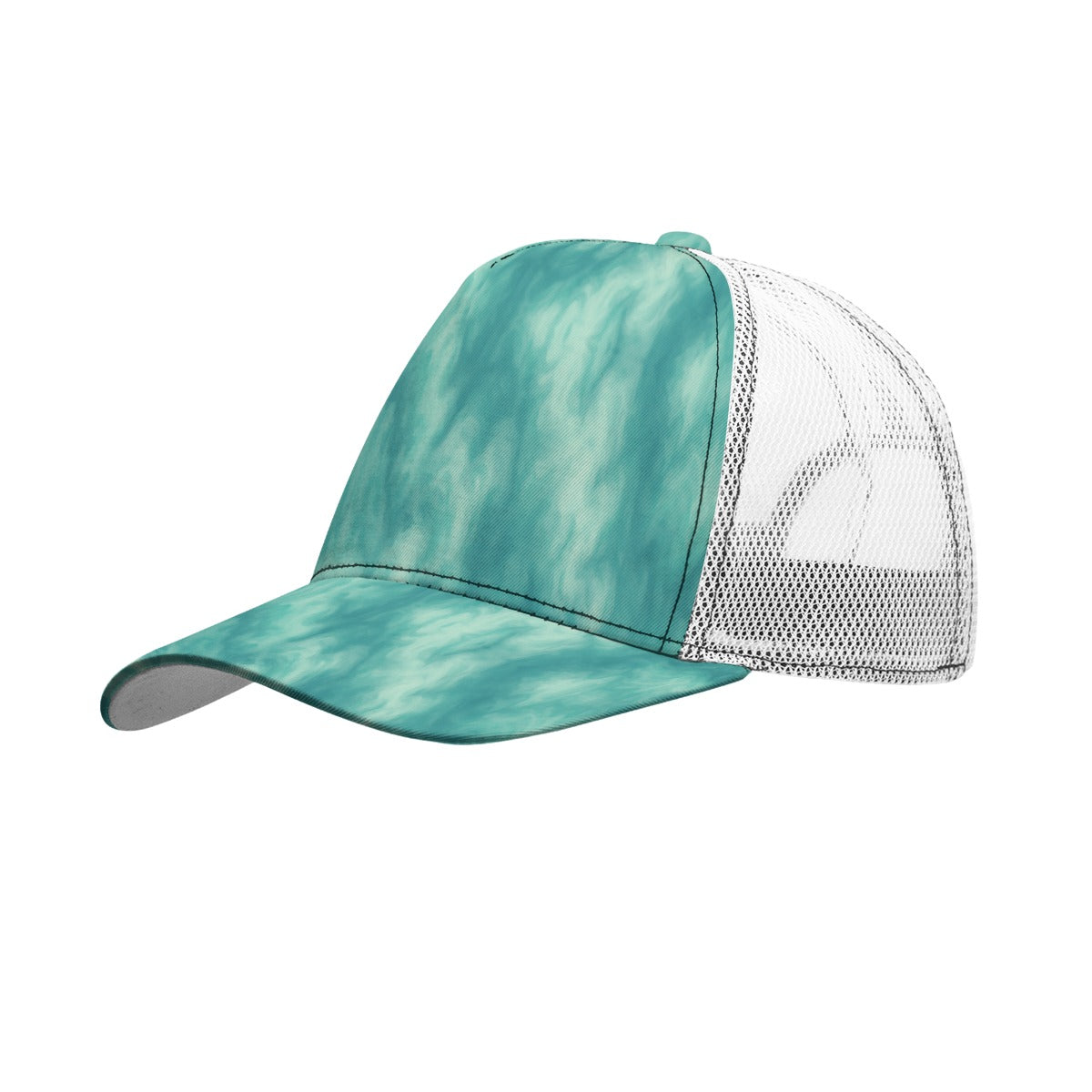 Unisex Black Buckle Peaked Mesh Cap With Box