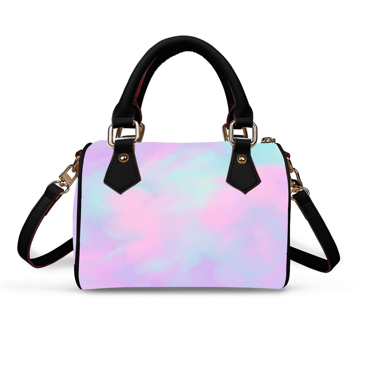 Unisex Classic Barrel-Shaped PU Leather Handbag