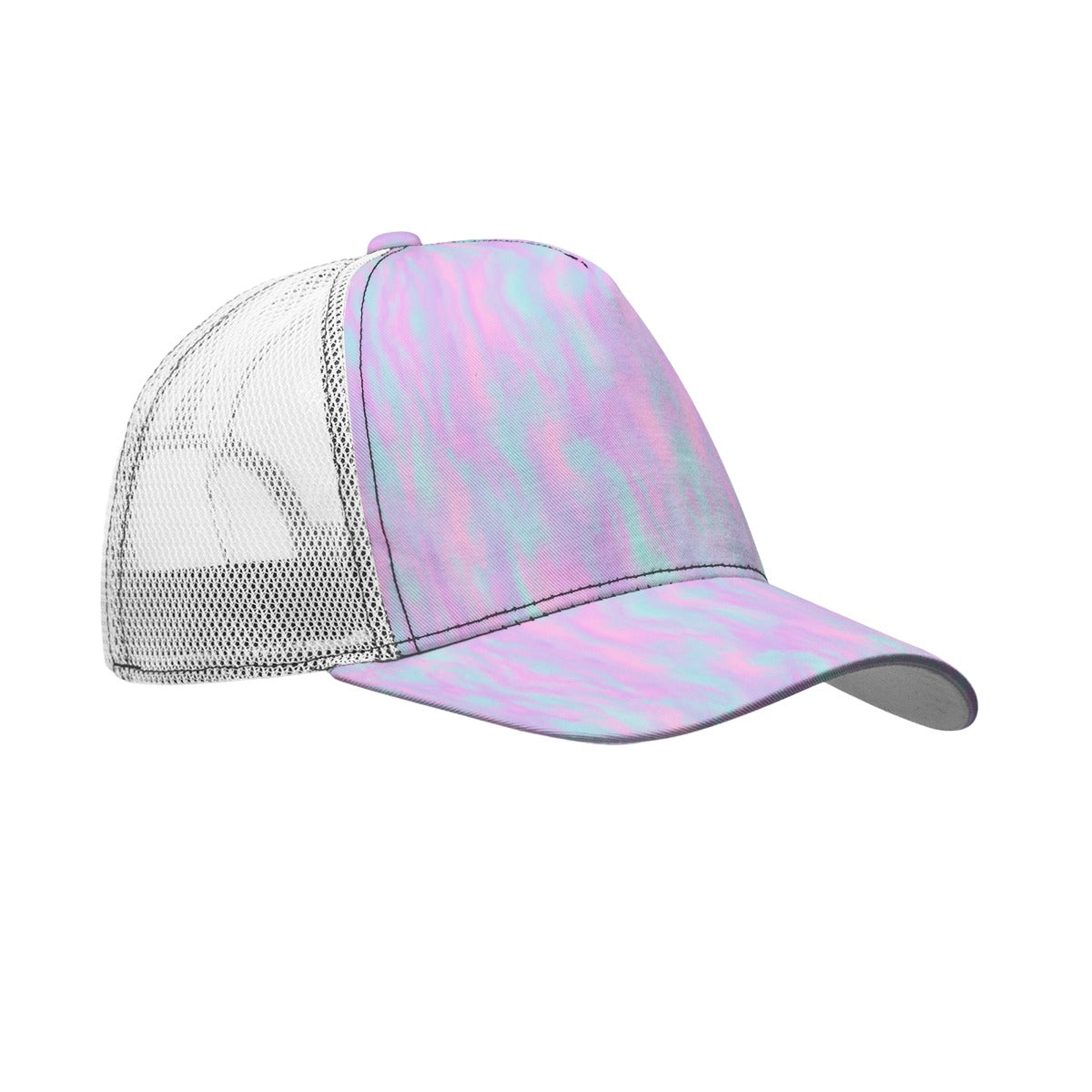 Unisex Black Buckle Peaked Mesh Cap With Box