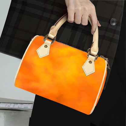 Unisex Classic Barrel-Shaped PU Leather Handbag