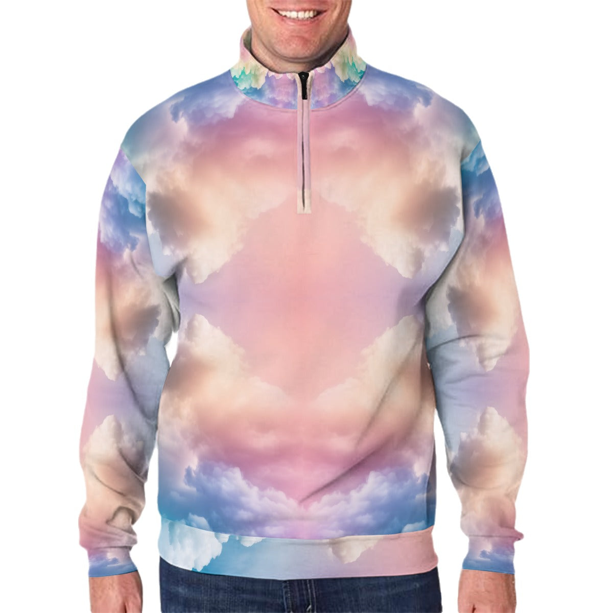 Men's Hidden Half-Zip Placket Hoodie