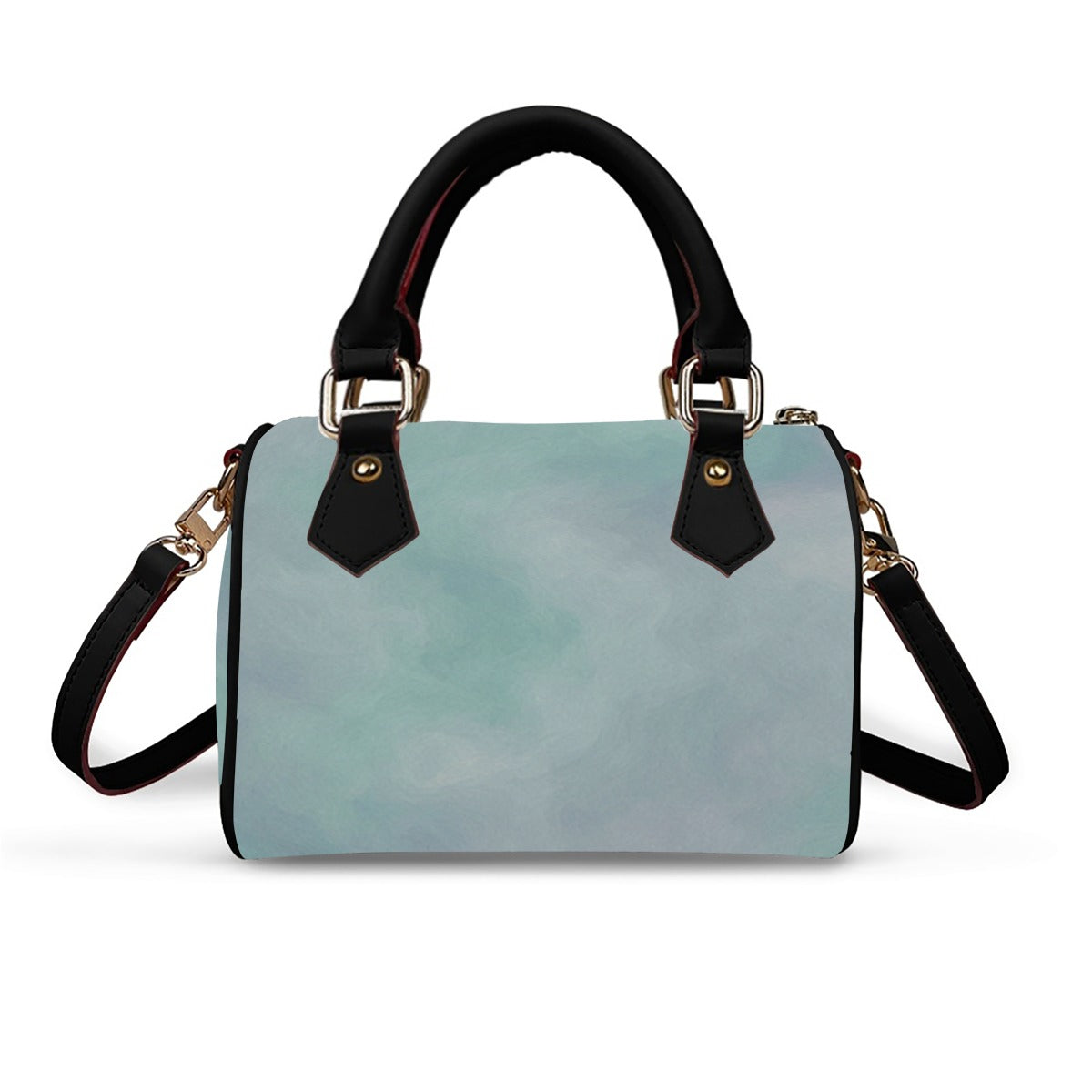 Unisex Classic Barrel-Shaped PU Leather Handbag