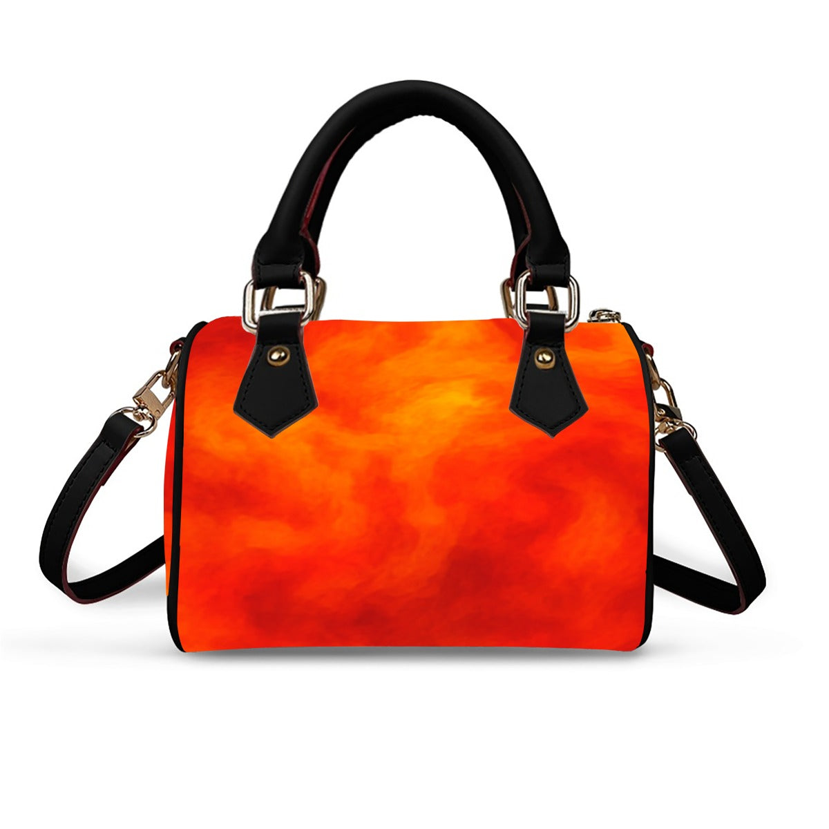 Unisex Classic Barrel-Shaped PU Leather Handbag