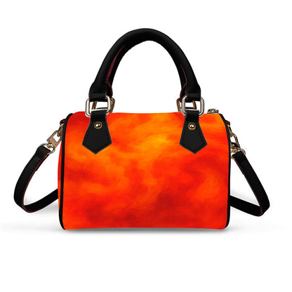 Unisex Classic Barrel-Shaped PU Leather Handbag