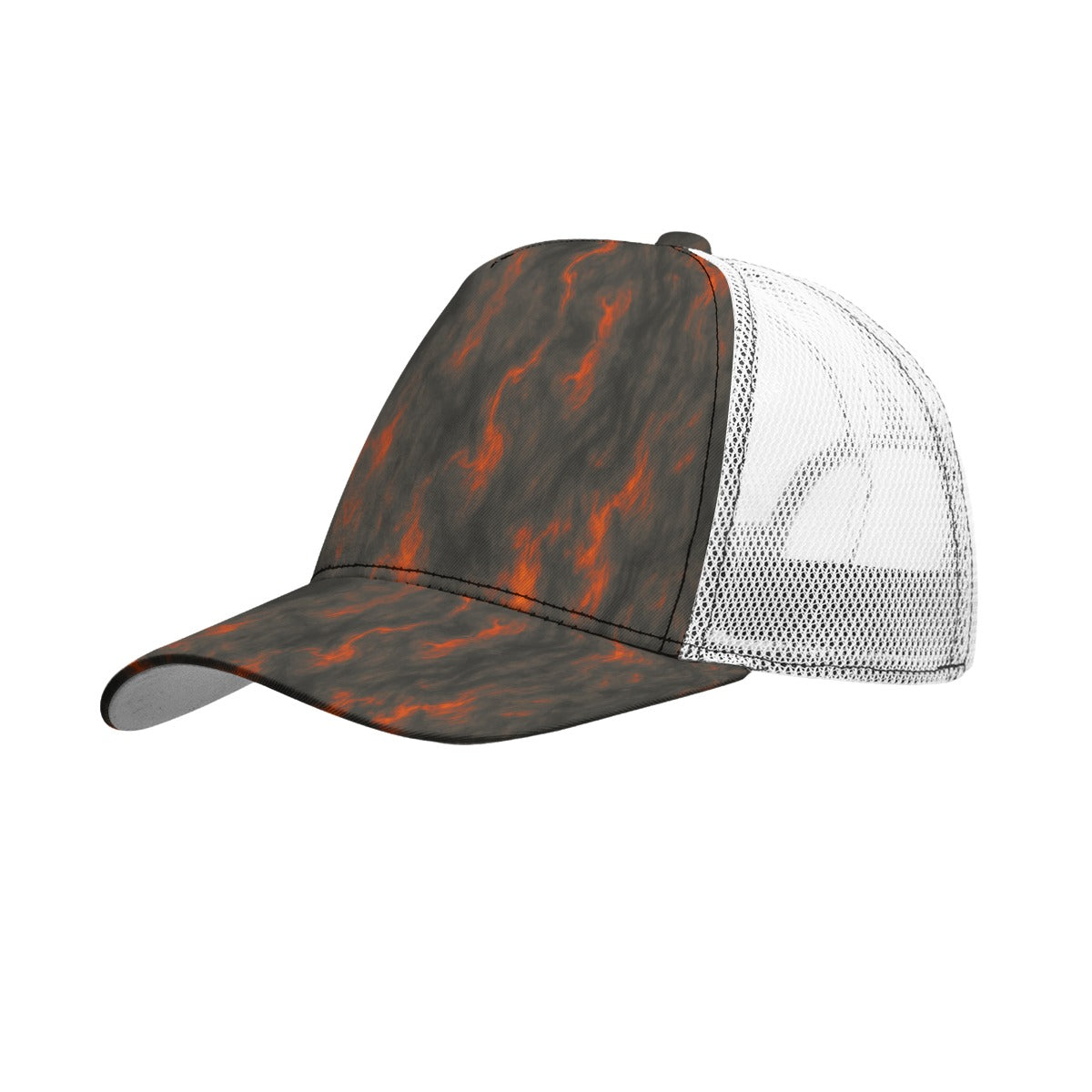 Unisex Black Buckle Peaked Mesh Cap With Box