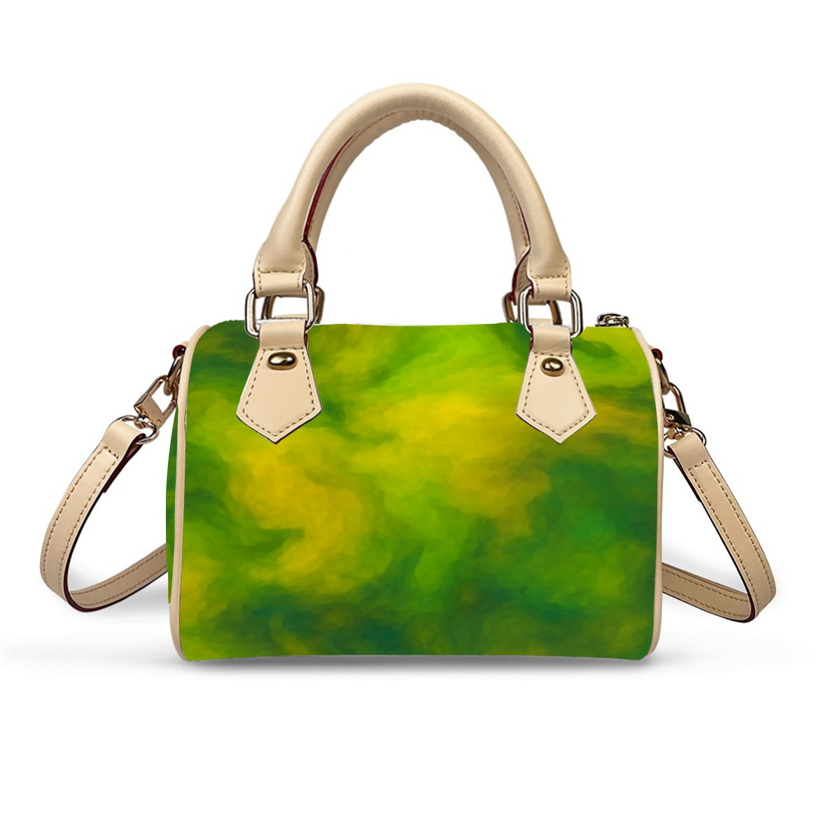 Unisex Classic Barrel-Shaped PU Leather Handbag
