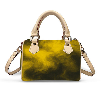 Unisex Classic Barrel-Shaped PU Leather Handbag