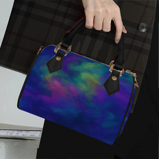 Unisex Classic Barrel-Shaped PU Leather Handbag