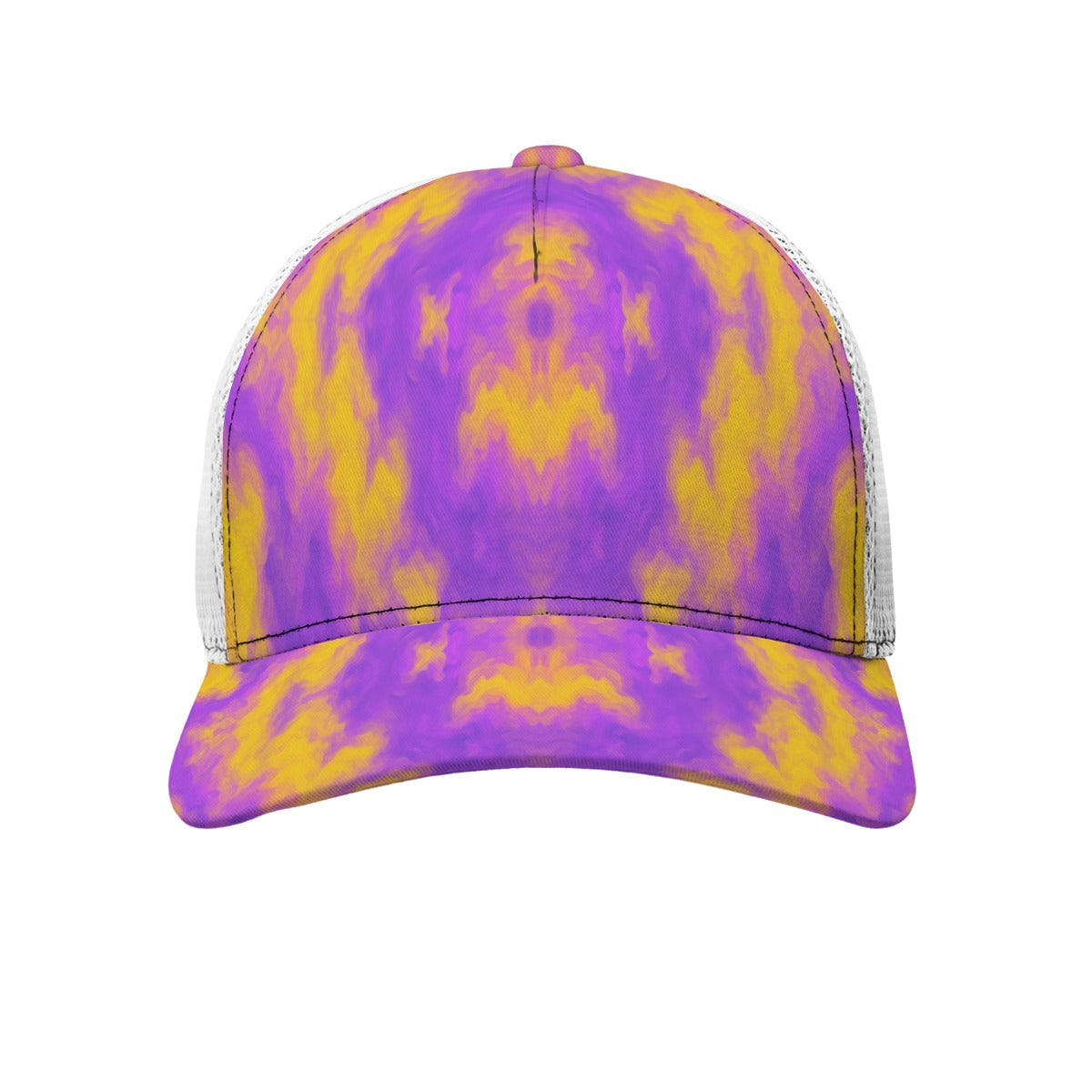 Unisex Black Buckle Peaked Mesh Cap With Box